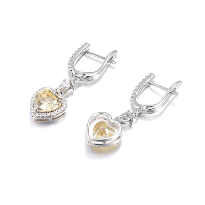 OEM Liefde Hart Diamanten Oornappen 925 Sterling Zilver Liefde Hart Oornappen
