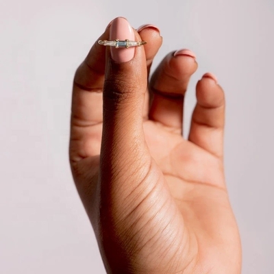 Fijne sieraden Drie stenen diamanten ringen op maat voor vrouwen in 14K 18K verguld