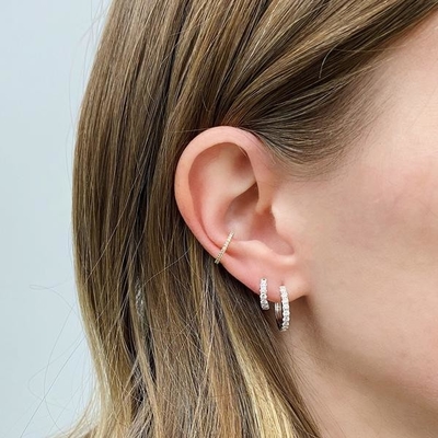 Juwelen Tipe OERINGEN 18K Goud geplatte CZ Slaaphoop voor vrouwen 925 Sterling zilver