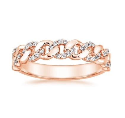 Micron Pave CZ 18K Goud geplateerde stapelketen 925 Sterling zilver vrouwenringen