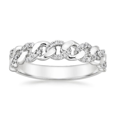 Micron Pave CZ 18K Goud geplateerde stapelketen 925 Sterling zilver vrouwenringen