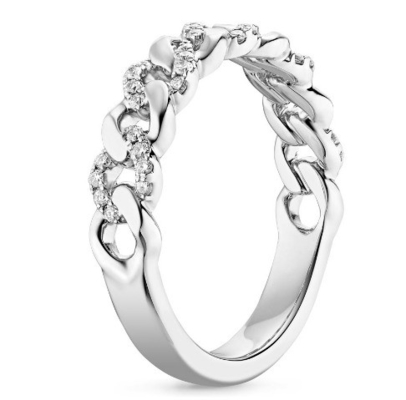 Micron Pave CZ 18K Goud geplateerde stapelketen 925 Sterling zilver vrouwenringen