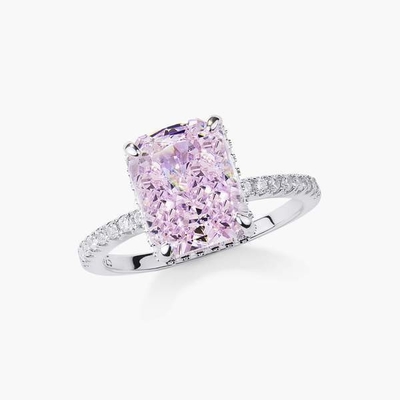 Verzilverde baguette Blauw Diamant 5A Ice Cut CZ Verlovingsring voor vrouwen 925 Sterling zilver
