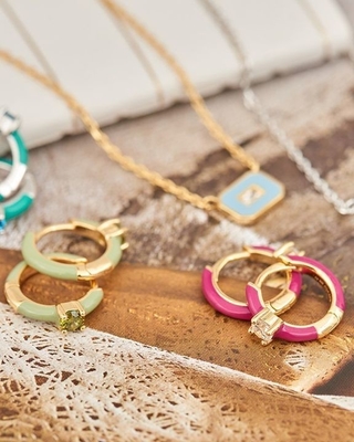 Neon Turquoise Emaille Micro Pave CZ Candy Kleurrijke Meisjes Vrouwen Oorbellen Eco-vriendelijk Ja