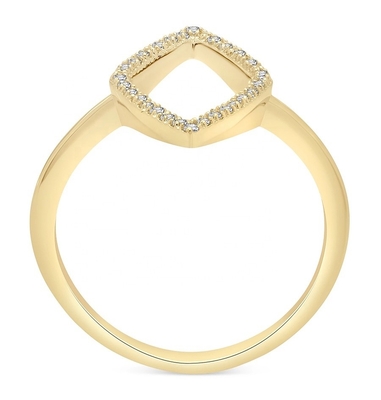 Verloving Wit CZ Rhombus Verklaring Ring Goud 925 Sterling Zilver Juwelen voor vrouwen
