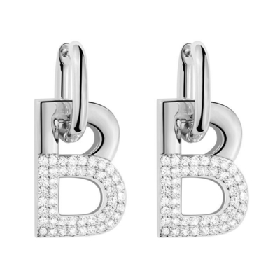 Vrouwen accessoires B Hoop oorbellen in messing met aangepaste initiële letter en verguld