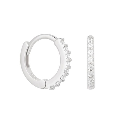 ODM 925 Sterling zilveren hoop oorbellen medium met kleine 18K goud vermeerdering