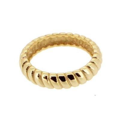 Breedte 6mm Zilveren Twist Verlovingsring 18K Goud Rhodium Kleur Twist Zilveren Ring