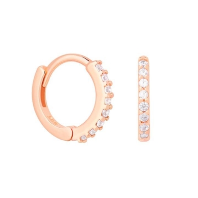 ODM 925 Sterling zilveren hoop oorbellen medium met kleine 18K goud vermeerdering