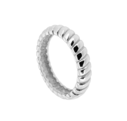 Breedte 6mm Zilveren Twist Verlovingsring 18K Goud Rhodium Kleur Twist Zilveren Ring