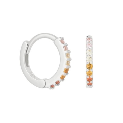 ODM 925 Sterling zilveren hoop oorbellen medium met kleine 18K goud vermeerdering