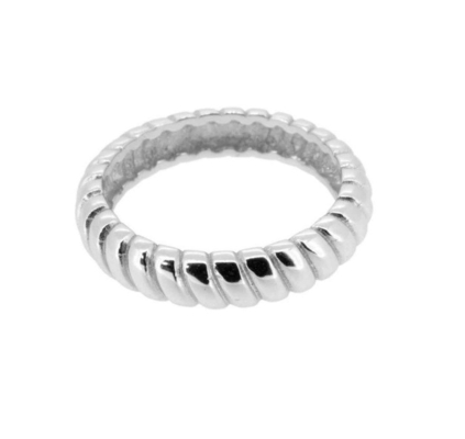 Breedte 6mm Zilveren Twist Verlovingsring 18K Goud Rhodium Kleur Twist Zilveren Ring