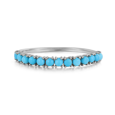 Persoonlijke sieraden Half Turquoise Goud geplatte Duurzame Delicaat 925 Zilveren Ringen Mode
