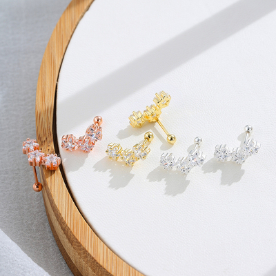 18K goud geplatte 925 Sterling Silver Star Cubic Zirconia Stud oorbellen voor vrouwen Accessoires
