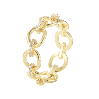 Delicaat ketenvorm CZ Diamanten Eeuwigheid Ringen 925 Sterling zilver voor mannen sieraden
