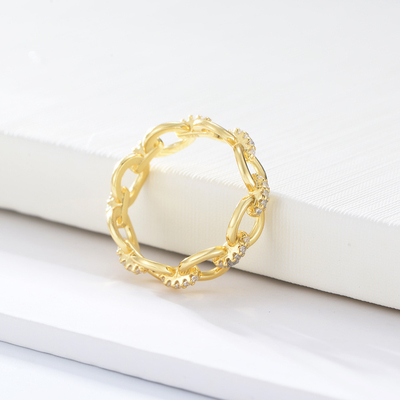 Delicaat ketenvorm CZ Diamanten Eeuwigheid Ringen 925 Sterling zilver voor mannen sieraden