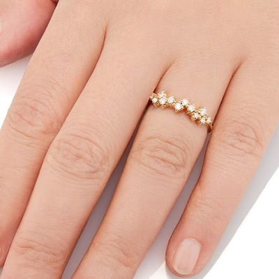 925 Sterling zilver sieraden Prong Setting Mini Clear CZ Band Rings voor vrouwen Sterling