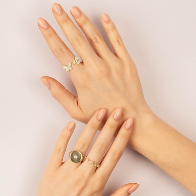 925 Sterling zilver Simply 18K Gold Vermeil Prong Setting Eternity Band Dunne Vrouwen Ringen