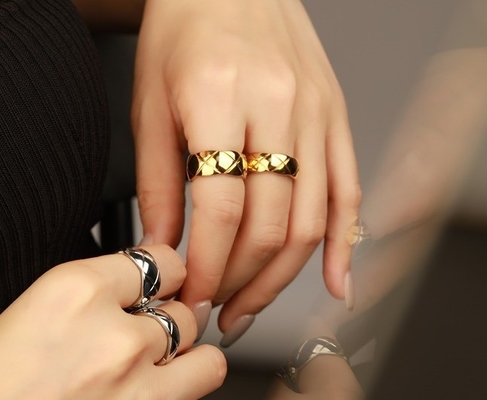 Antieke 18K goud paar staart vrouwen 925 Sterling zilveren trouwring Midden Ring