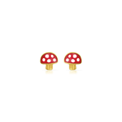 Chubby Mushroom oorbellen 925 Kinderen Sterling zilveren oorbellen