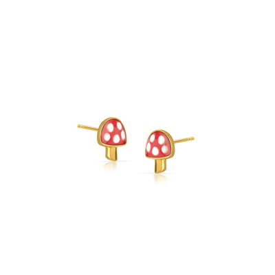 Chubby Mushroom oorbellen 925 Kinderen Sterling zilveren oorbellen