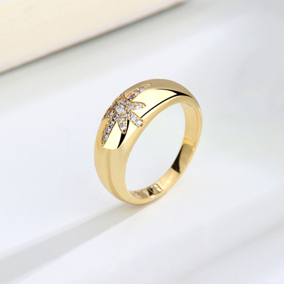 Unisex Alibaba-Online-Winkelen Goud geplatte Starburst Band Ringen in Sterling zilver 925