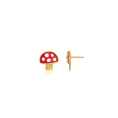 Chubby Mushroom oorbellen 925 Kinderen Sterling zilveren oorbellen