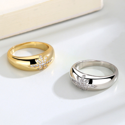 Unisex Alibaba-Online-Winkelen Goud geplatte Starburst Band Ringen in Sterling zilver 925