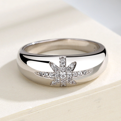 Unisex Alibaba-Online-Winkelen Goud geplatte Starburst Band Ringen in Sterling zilver 925