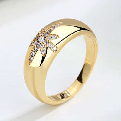 Unisex Alibaba-Online-Winkelen Goud geplatte Starburst Band Ringen in Sterling zilver 925