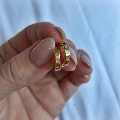 Stijlvolle oorbellen 14K goud Vermeil sterren set Diamant knuffels voor moeiteloze stijl