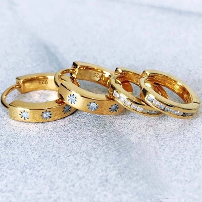 Stijlvolle oorbellen 14K goud Vermeil sterren set Diamant knuffels voor moeiteloze stijl