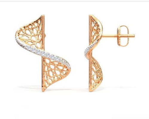 2024 oorbel set met Pave Setting Technology en Cubic Zirconia Swerve Twist Studs