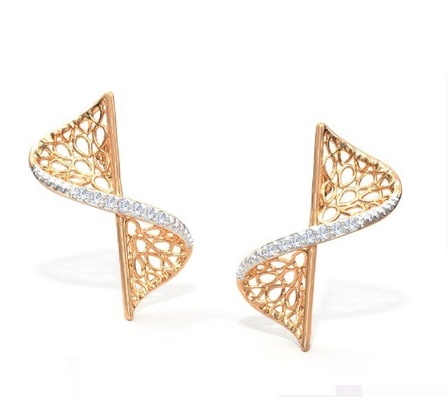 2024 oorbel set met Pave Setting Technology en Cubic Zirconia Swerve Twist Studs