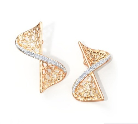 2024 oorbel set met Pave Setting Technology en Cubic Zirconia Swerve Twist Studs