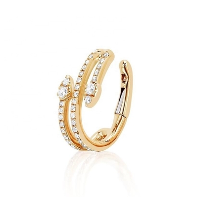 Diamant teardrop twist oormanschet in 925 sterling zilver voor bruiloft plating opties