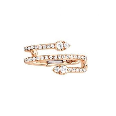 Diamant teardrop twist oormanschet in 925 sterling zilver voor bruiloft plating opties