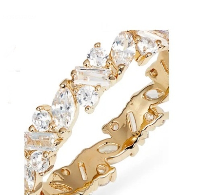Braziliaanse fancy cut kubische zirconia eeuwigheid ring set perfect cadeau voor elke gelegenheid
