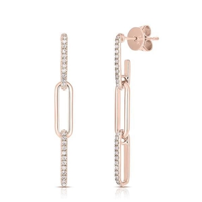 Retro paperclip rechthoekige ketting oorbellen in 925 sterling zilver voor dames avond