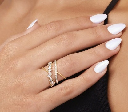 Partijverklaring Stuks Sterling zilver Rhodium geplatte Zig Zag Diamanten Ring voor vrouwen
