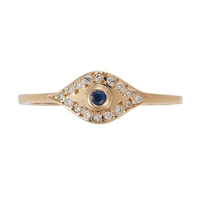 925 Sterling Silver Evil Eye Diamond Band Ring met zilverplating klassieke stijl