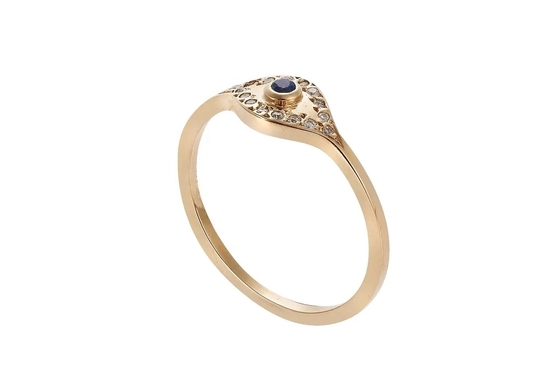 925 Sterling Silver Evil Eye Diamond Band Ring met zilverplating klassieke stijl