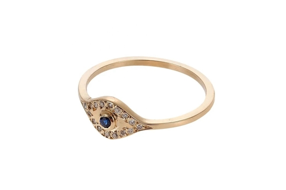 925 Sterling Silver Evil Eye Diamond Band Ring met zilverplating klassieke stijl
