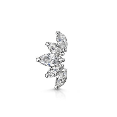 Goud geplatteerde Rhodium stud oorbellen Wit CZ voor vrouwen