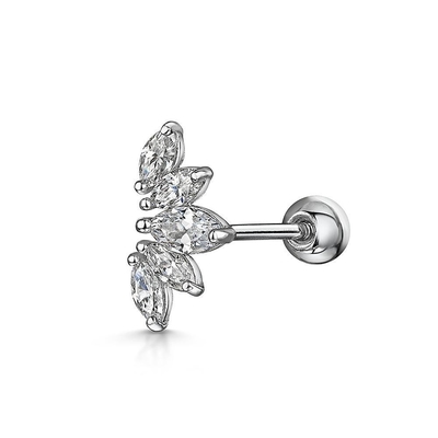 Goud geplatteerde Rhodium stud oorbellen Wit CZ voor vrouwen