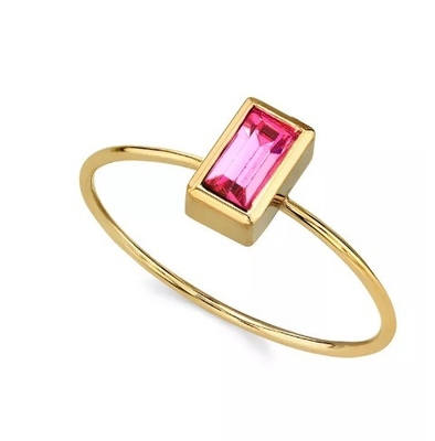 14K Gold Dip Cubic Zirconia Crystal Ring OEM Strass Ring