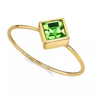 14K Gold Dip Cubic Zirconia Crystal Ring OEM Strass Ring
