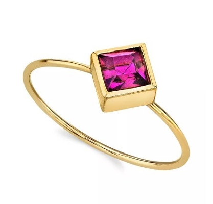 14K Gold Dip Cubic Zirconia Crystal Ring OEM Strass Ring