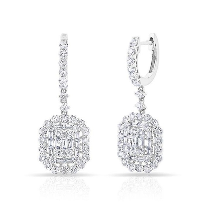 Witte CZ oorbellen 925 Sterling zilver klassieke stijl voor verloving en bruiloft