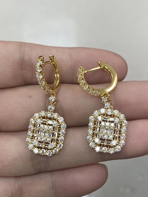 Witte CZ oorbellen 925 Sterling zilver klassieke stijl voor verloving en bruiloft